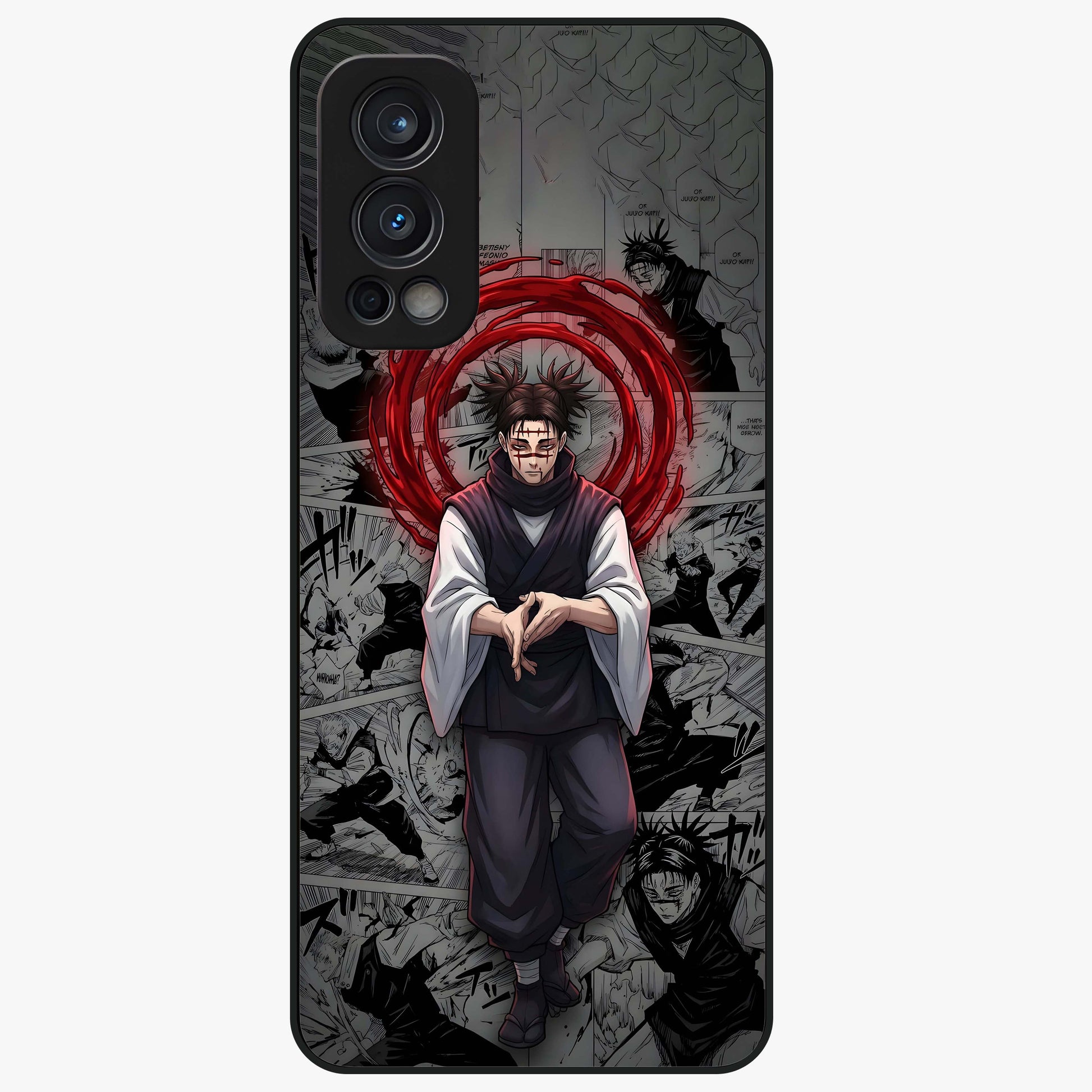 Cursed Ritual Ascension Glass Case showing flat back view with dark ritual themed artwork and glossy glass finish.