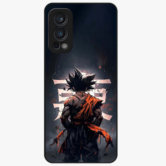 Dark Warrior In Rain Glass Case showing flat back view with warrior artwork in rainy atmosphere and glossy glass finish.