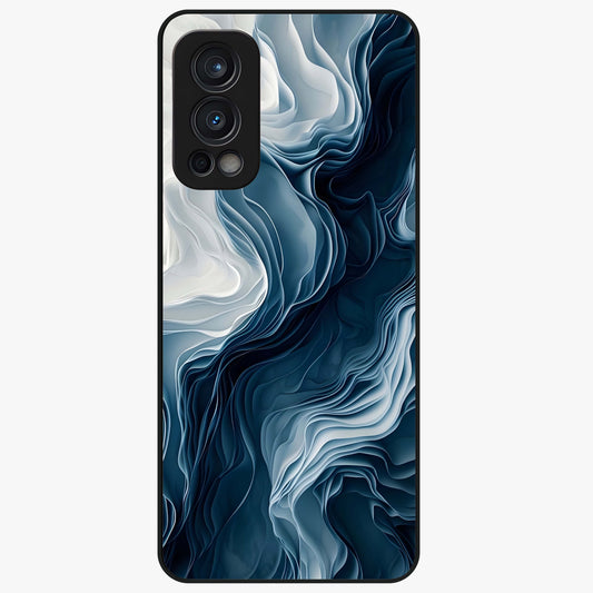 Ethereal Paper Marble Glass Case showing flat back view with soft marble paper texture artwork and glossy glass finish.