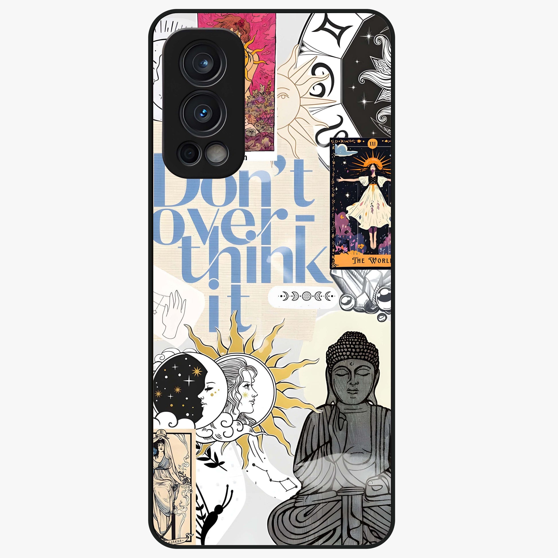 Ethereal Thoughts Glass Case showing flat back view with dreamy artistic artwork and glossy glass finish.