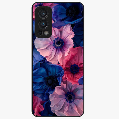 Flower Paper Art Pattern Glass Case showing flat back view with paper cut style floral artwork and glossy glass finish.
