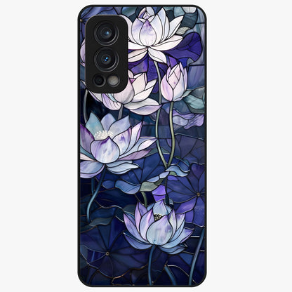 Gloss Petal Rush Glass Case showing flat back view with glossy flower petal artwork and smooth glass finish.