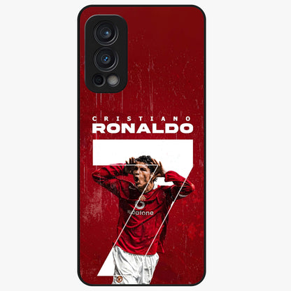 Goal Celebration Legacy Glass Case showing flat back view with football celebration inspired artwork and glossy glass finish.
