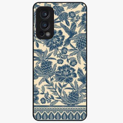 Heirloom Wild Bloom Glass Case showing flat back view with vintage inspired wild flower artwork and glossy glass finish.