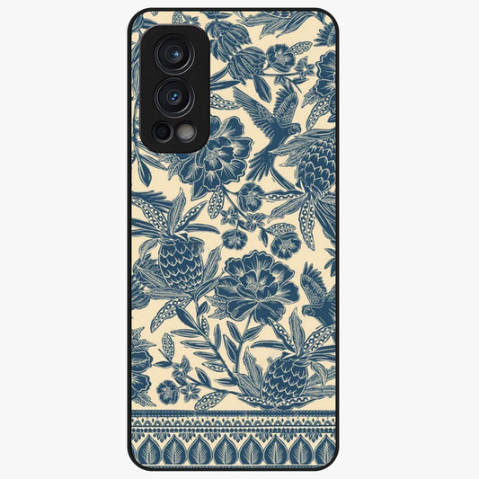 Heirloom Wild Bloom Glass Case showing flat back view with vintage inspired wild flower artwork and glossy glass finish.