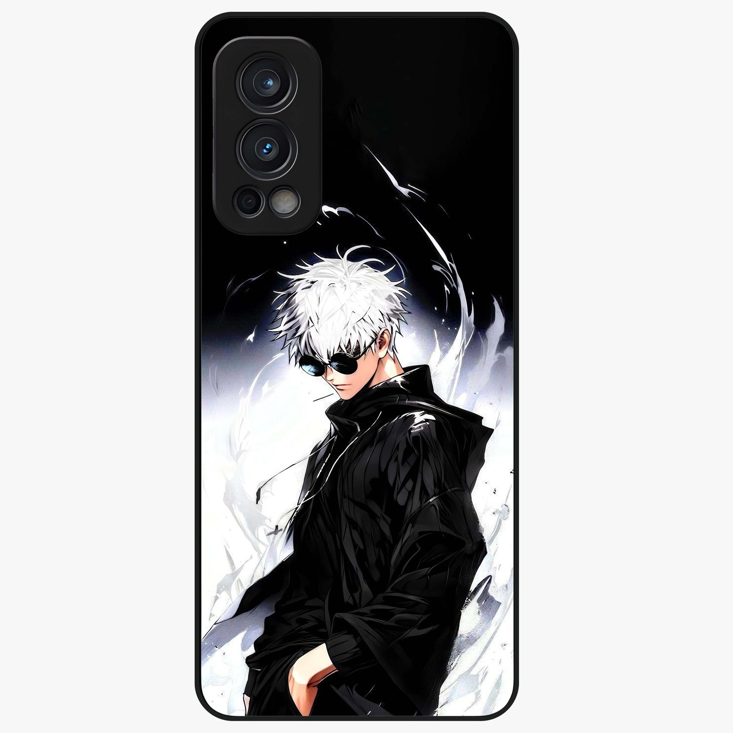 Limitless Shadow King Glass Case showing flat back view with powerful shadow warrior artwork and glossy glass finish.