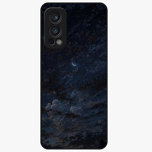 Lunar Veil Silence Glass Case showing flat back view with mystical moon veil artwork and glossy glass finish.
