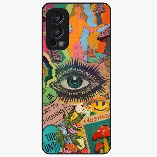 Mystic Eye Wonderland Glass Case showing flat back view with mystical eye themed artwork and glossy glass finish.