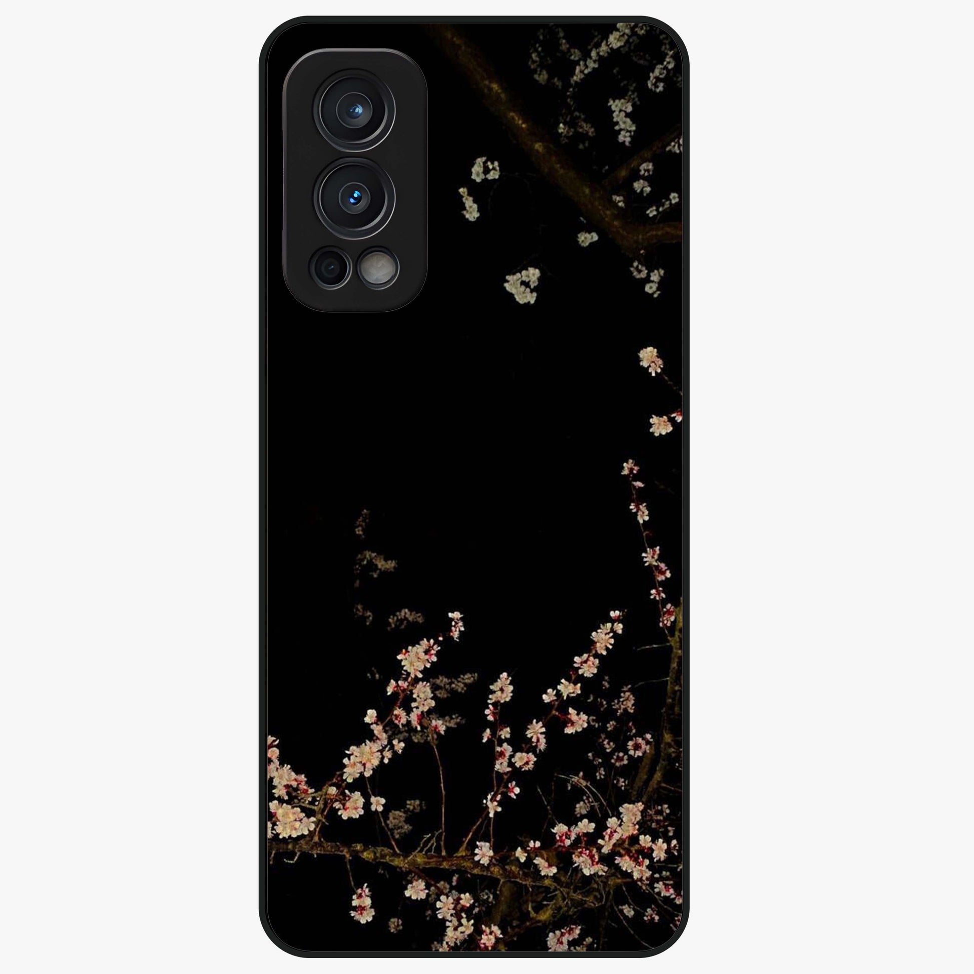 Petal Moon Light With Custom Name Glass Case showing flat back view with floral moonlight artwork and personalized name design.