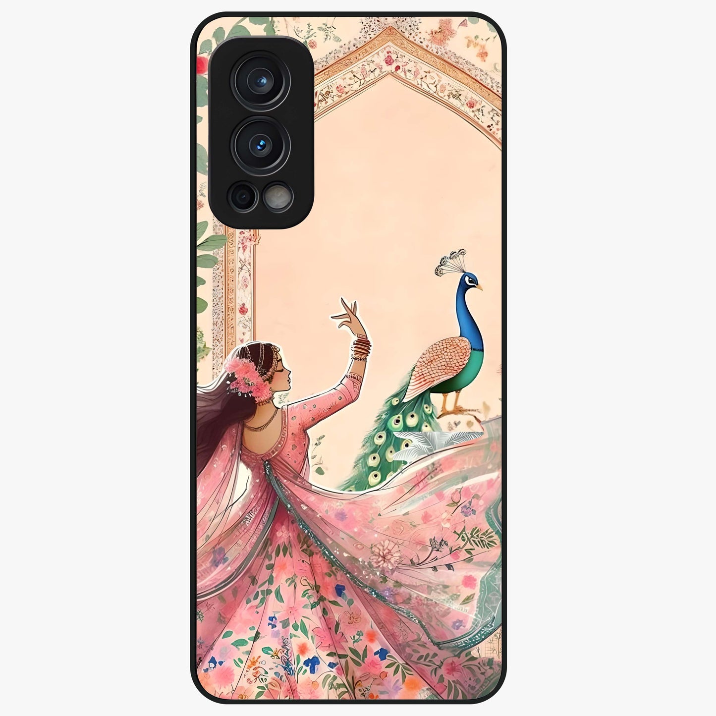 Royal Grace Muse Glass Case showing flat back view with elegant artistic artwork and glossy glass finish.