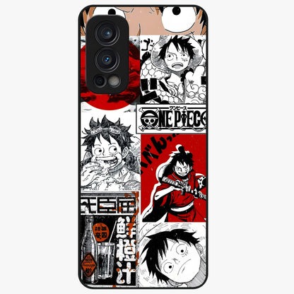 Strawhat Chaos Panels Glass Case showing flat back view with anime inspired chaos panel artwork and glossy glass finish.