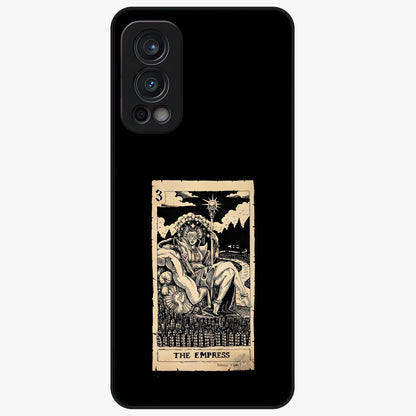 The Empress Glass Case showing flat back view with regal feminine artwork and glossy glass finish.
