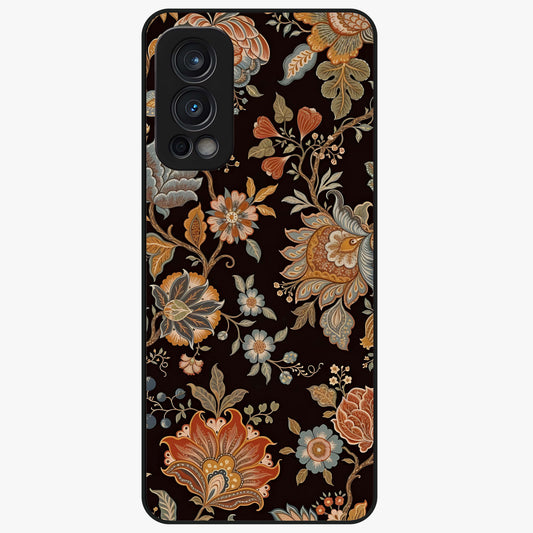Vintage Floral Dream Glass Case showing flat back view with classic floral artwork and glossy glass finish.
