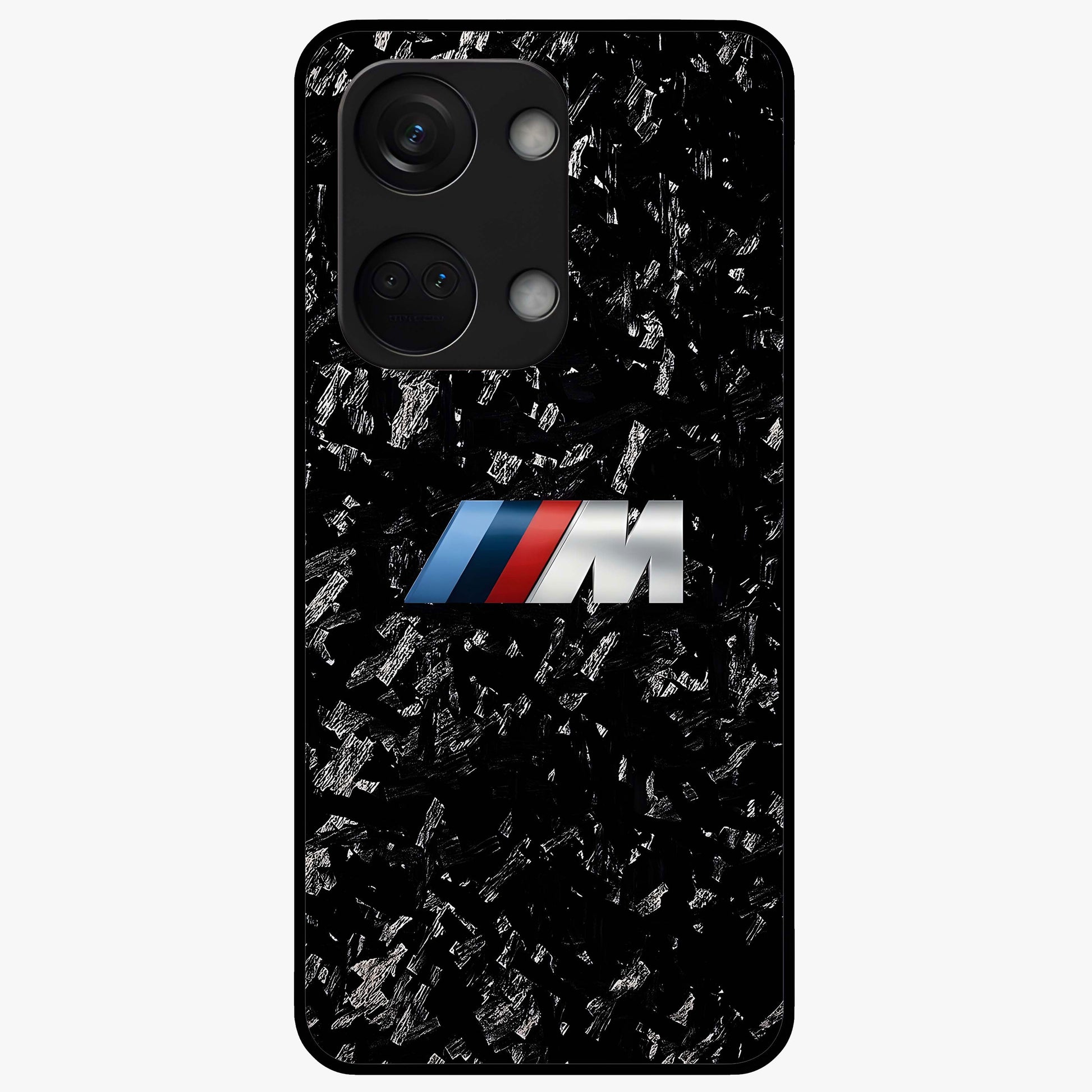 Carbon Speed Mark Glass Case for 1+Nord 3 bold front view featuring carbon fiber texture and racing inspired design