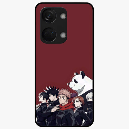 Crimson Crow Judgment Glass Case for 1+Nord 3 striking front view featuring bold crow illustration in crimson tones