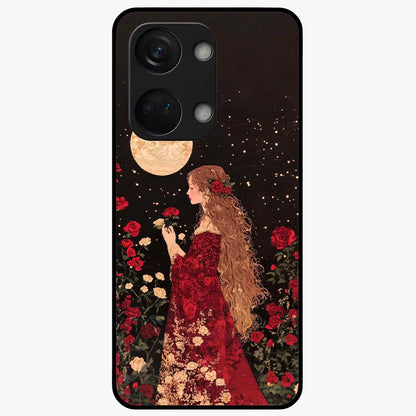 Crimson Dreams Glass Case for 1+Nord 3 elegant front view featuring rich red artistic artwork