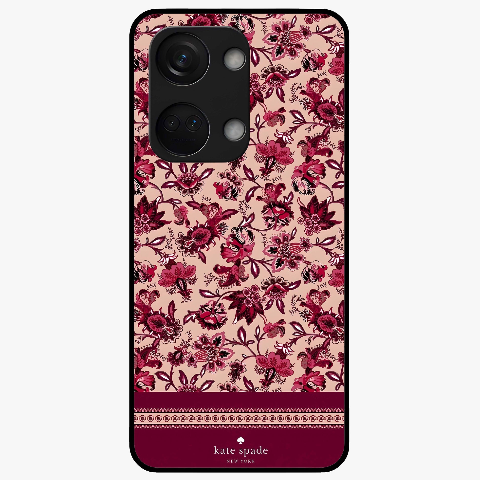 Crimson Rose Charm Glass Case for 1+Nord 3 elegant front view featuring rich red rose artwork