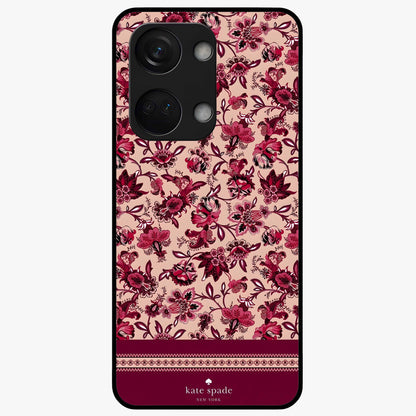Crimson Rose Charm Glass Case for 1+Nord 3 elegant front view featuring rich red rose artwork