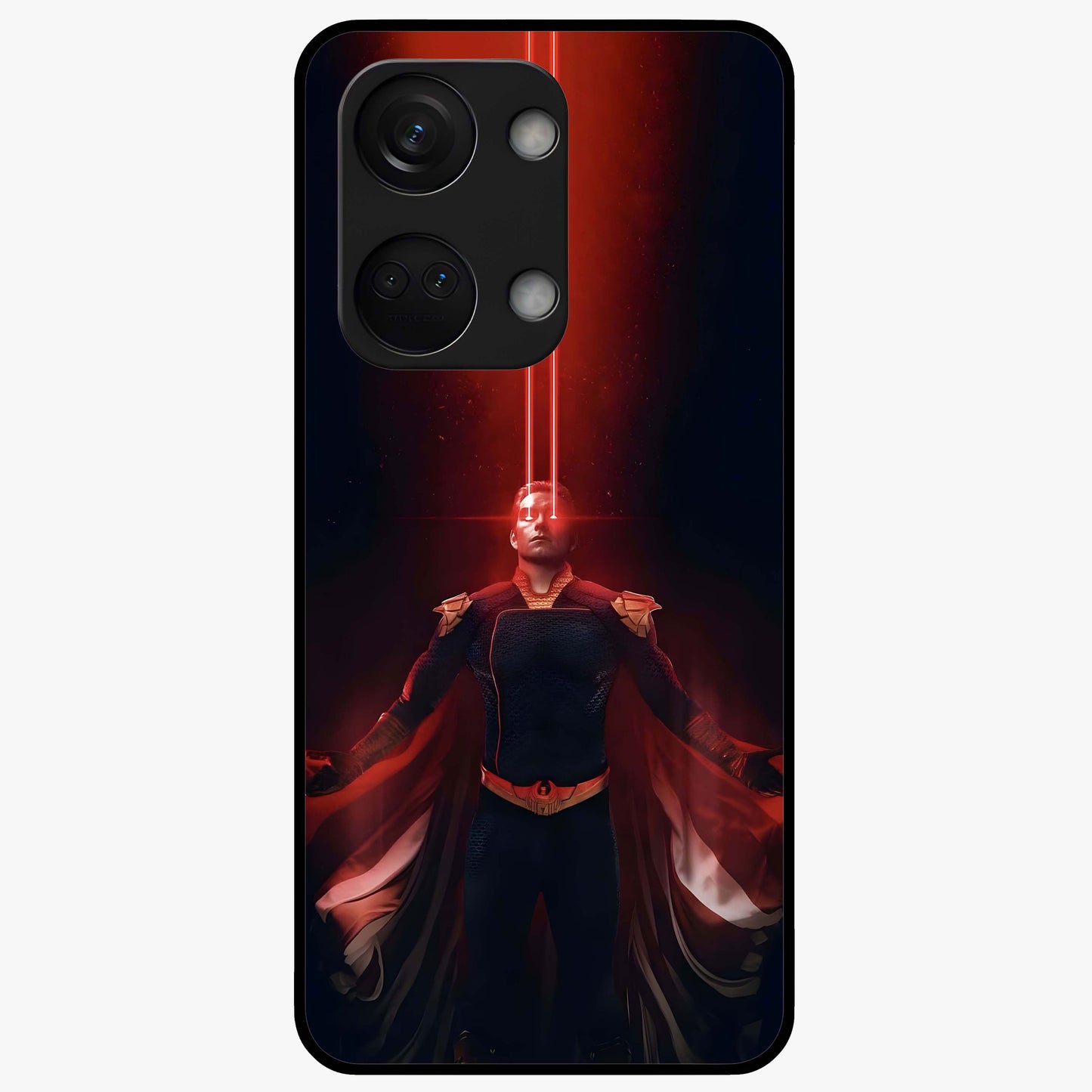 Crimson Vision Ascension Glass Case for 1+Nord 3 bold front view featuring visionary crimson themed artwork
