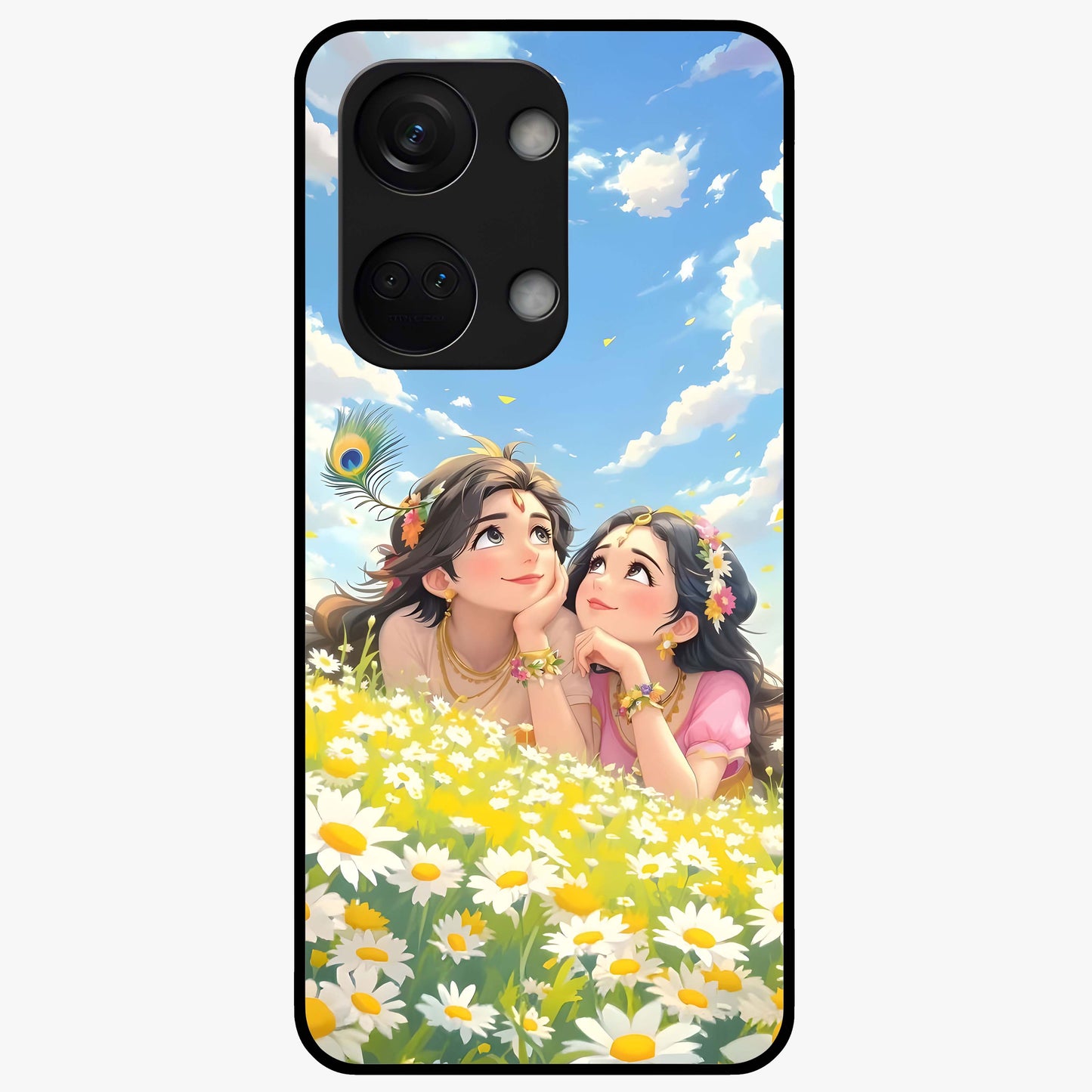 Daisy Daydream Love Glass Case for 1+Nord 3 soft front view featuring romantic daisy floral artwork