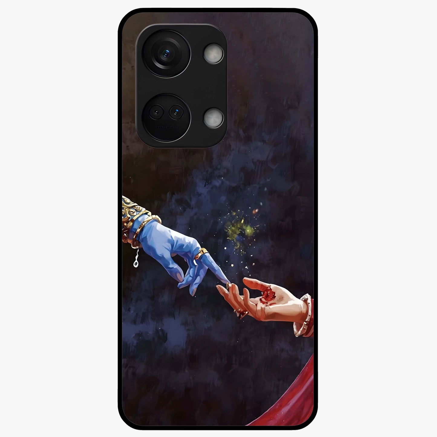 Divine Touch Eternal Glass Case for 1+Nord 3 graceful front view featuring timeless spiritual artwork