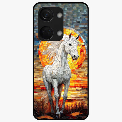 Elected Horse Glass Case for 1+Nord 3 bold front view featuring powerful horse illustration artwork