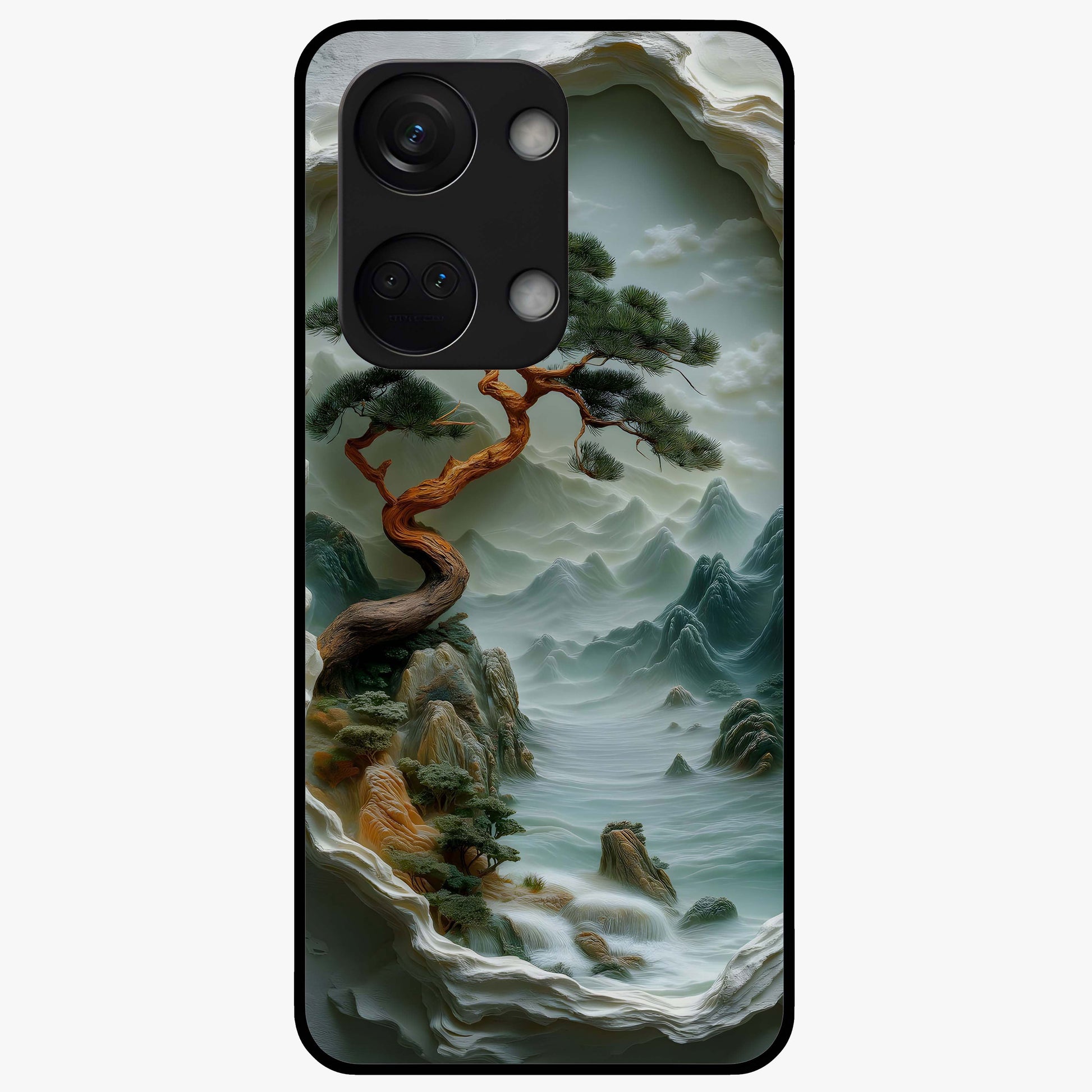 Eternal Nature Spirit Glass Case for 1+Nord 3 serene front view featuring earthy nature inspired artwork