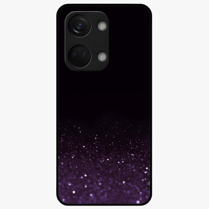 Glittery Purple Bokeh Glass Case for 1+Nord 3 vibrant front view featuring sparkling purple bokeh artwork