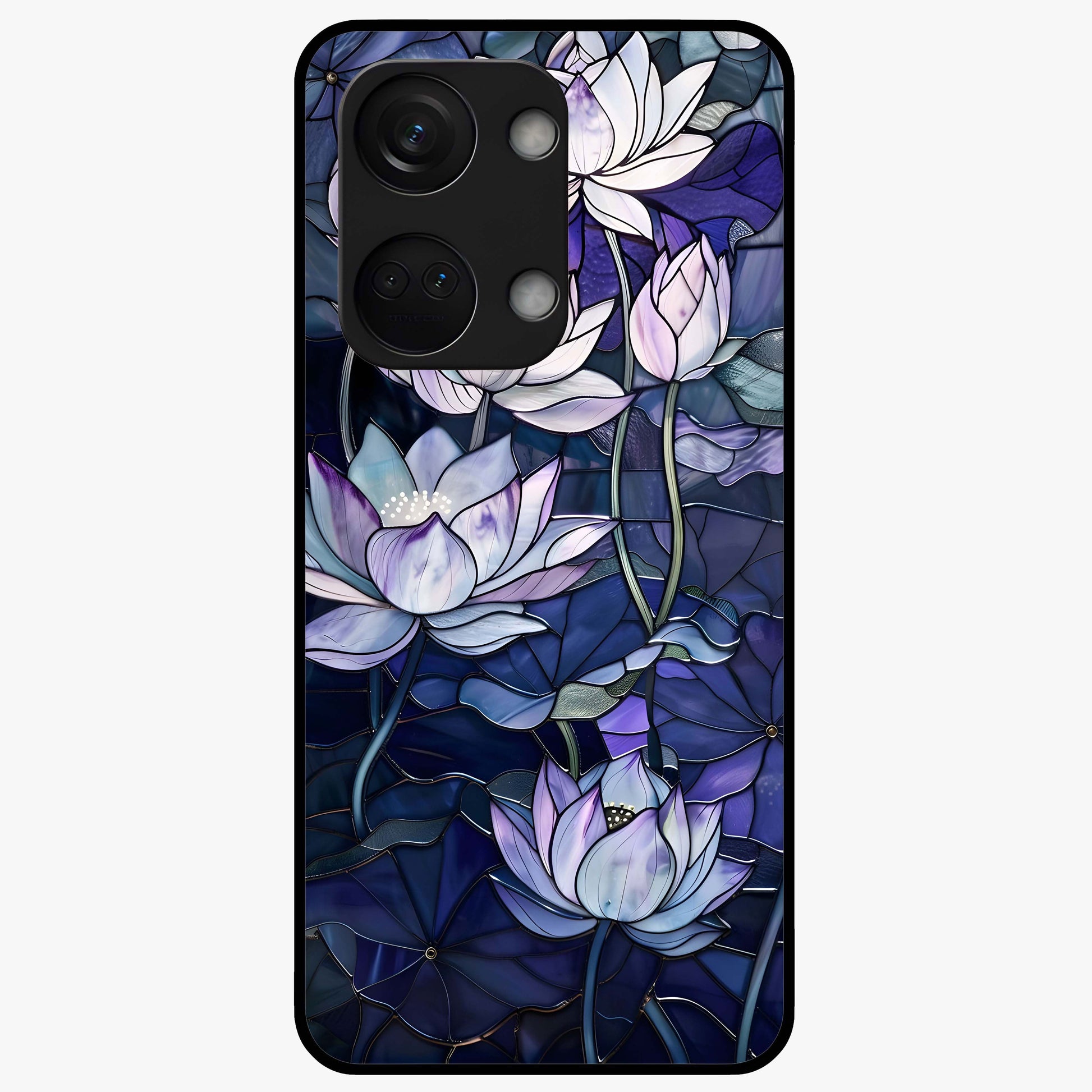 Gloss Petal Rush Glass Case for 1+Nord 3 bold front view featuring dynamic floral artwork with glossy appeal