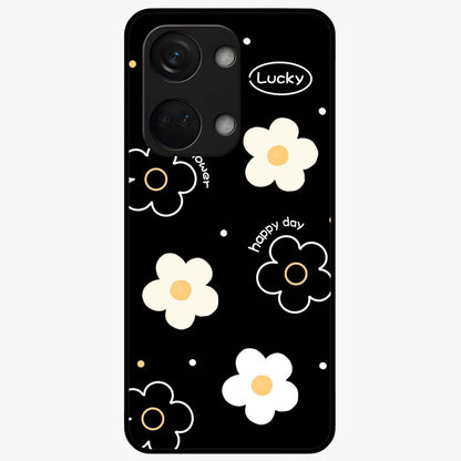 Happy Day Daisy Glass Case for 1+Nord 3 cheerful front view featuring bright daisy floral artwork