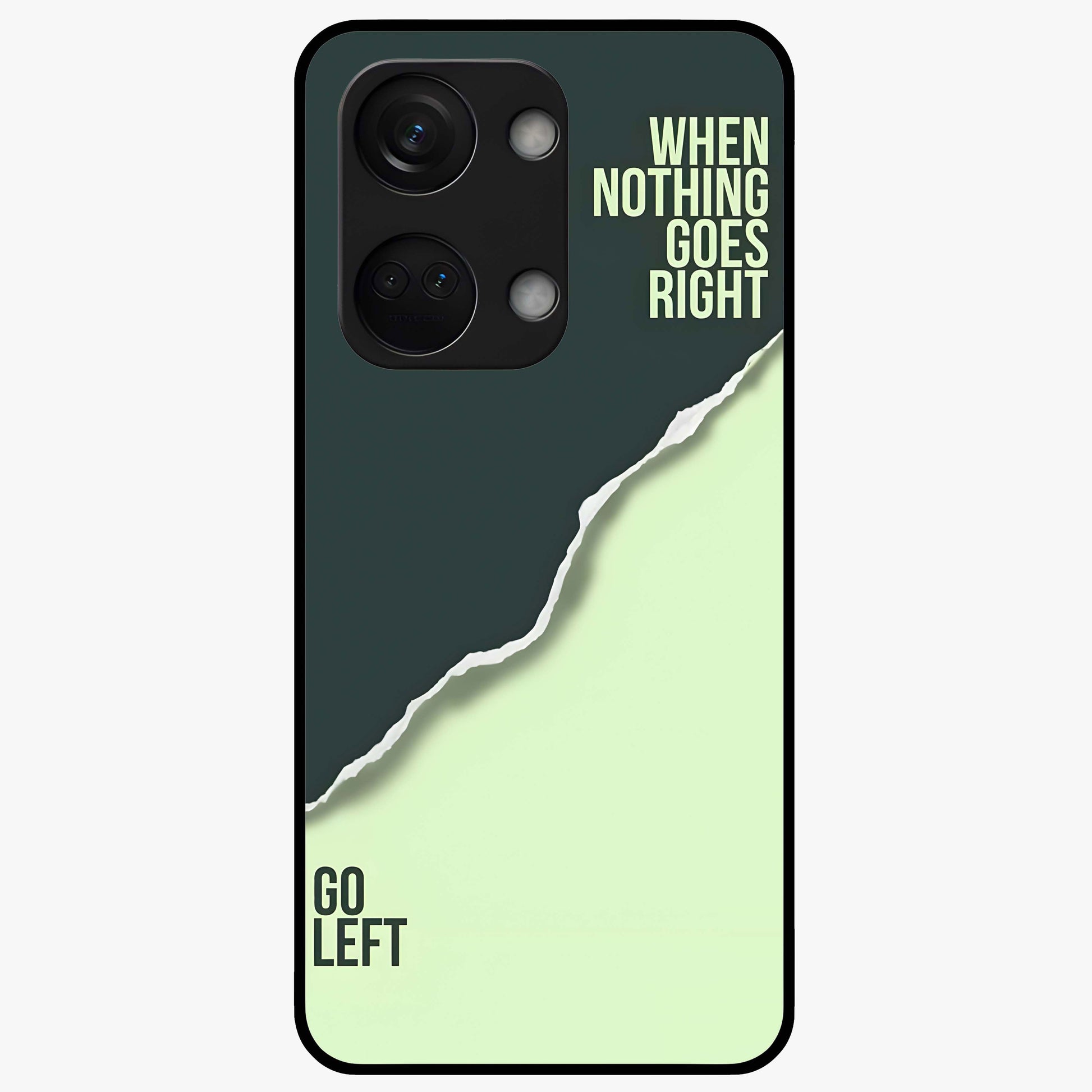 Let Go Quote Glass Case for 1+Nord 3 minimalist front view featuring motivational typography artwork