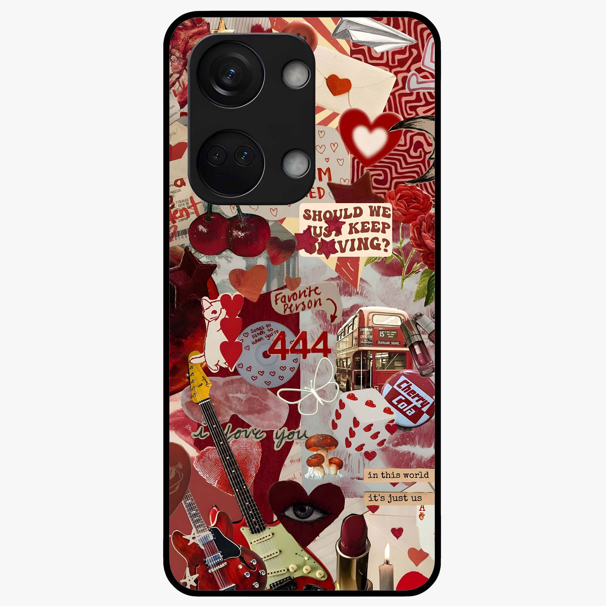 Lover’S Red Chaos Glass Case for 1+Nord 3 bold front view featuring intense red artistic artwork