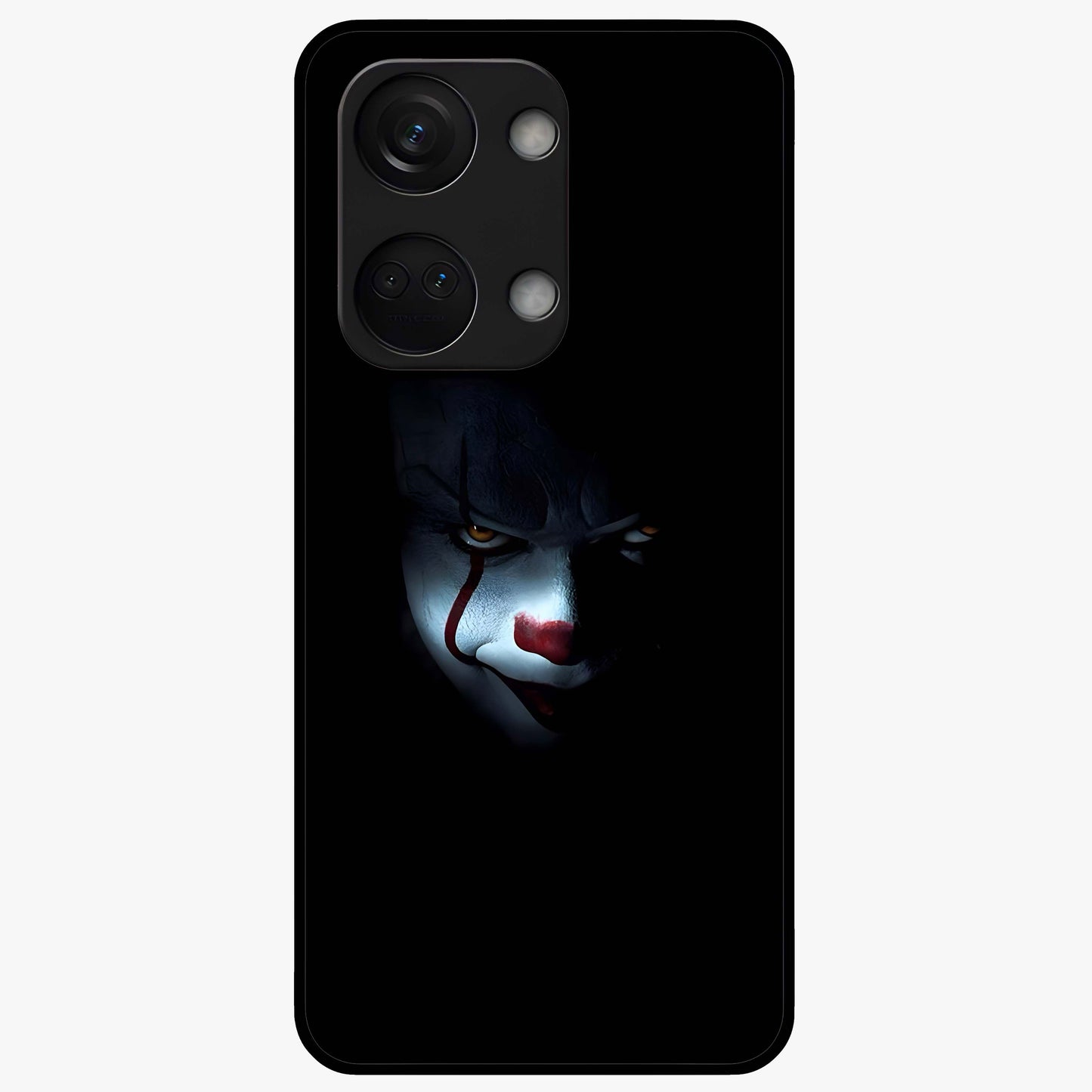 Midnight Madness Smile Glass Case for 1+Nord 3 edgy front view featuring bold smile artwork in dark aesthetic tones
