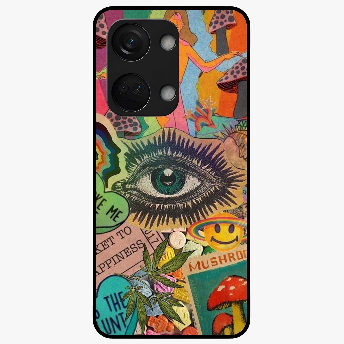 Mystic Eye Wonderland Glass Case for 1+Nord 3 bold front view featuring detailed mystical eye artwork