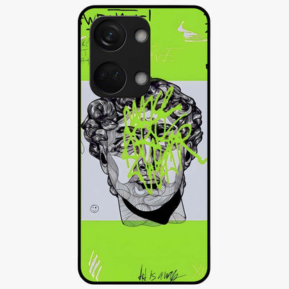 Neo Graffiti Rebellion Glass Case for 1+Nord 3 edgy front view featuring bold graffiti style artwork