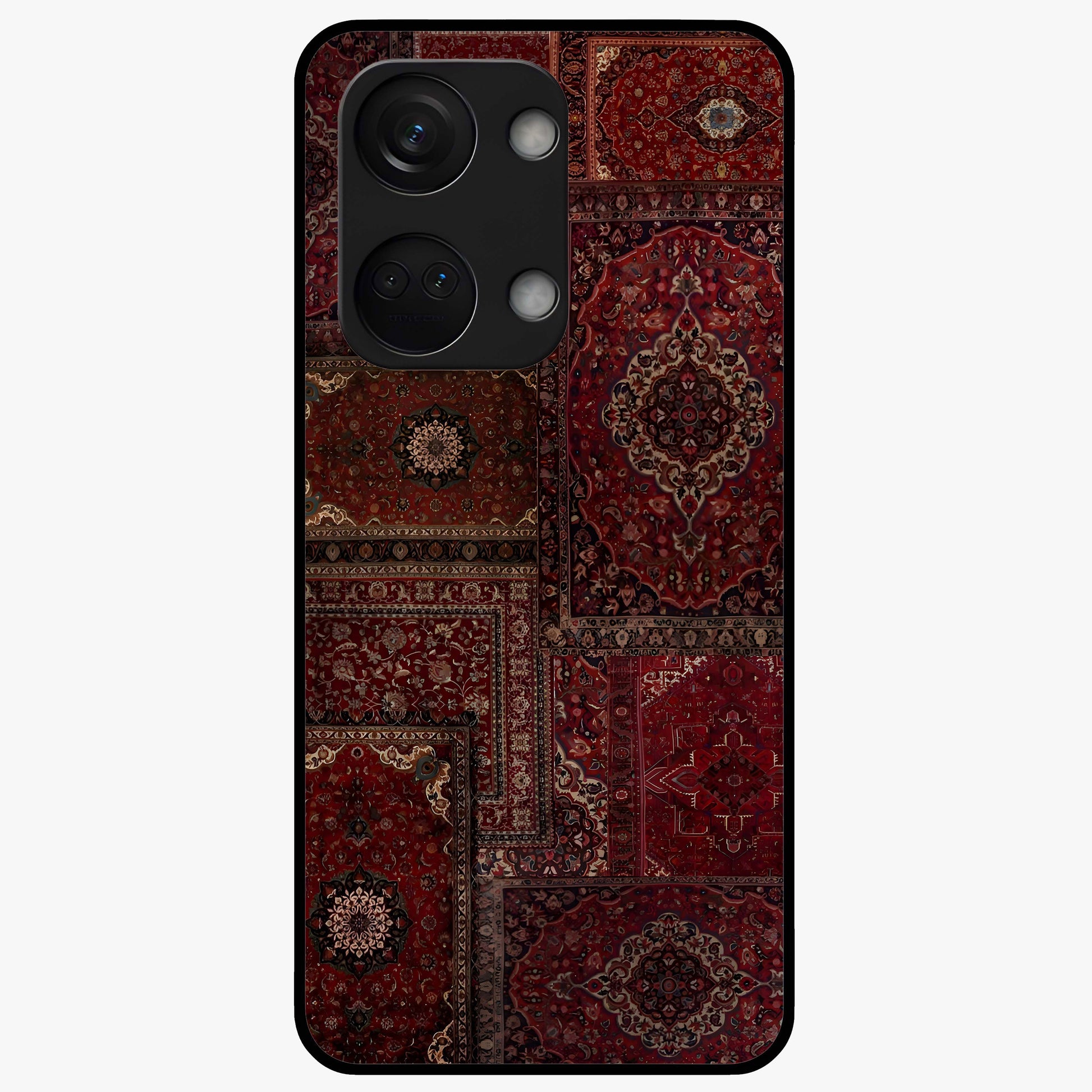 Persian Velvet Tale Glass Case for 1+Nord 3 luxurious front view featuring velvet inspired Persian pattern artwork