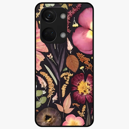 Petal Dream Tapestry Glass Case for 1+Nord 3 elegant front view featuring intricate floral tapestry artwork
