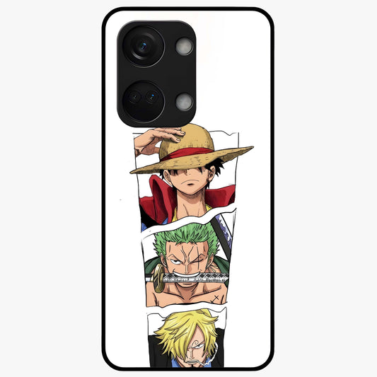 Pirate Trio Resolve Glass Case for 1+Nord 3 bold front view featuring pirate inspired trio artwork