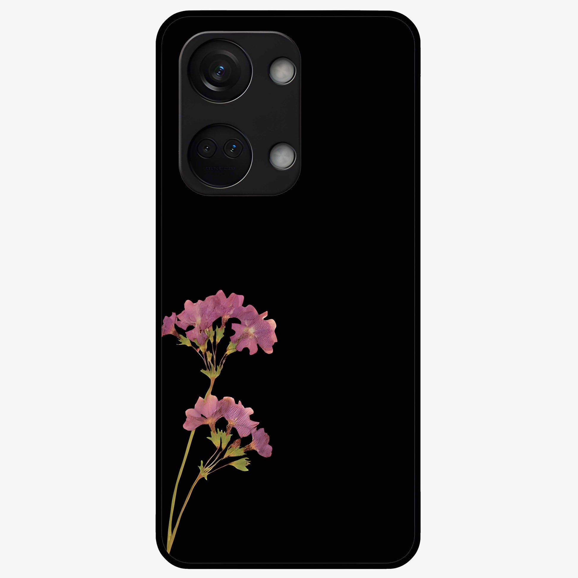 Riching Lavender Flower Glass Case for 1+Nord 3 soft front view featuring elegant lavender floral artwork