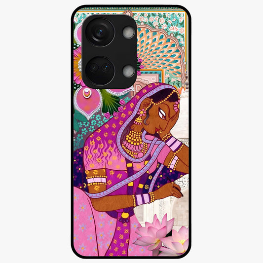 Royal Lotus Muse Glass Case for 1+Nord 3 graceful front view featuring lotus artwork with regal detailing