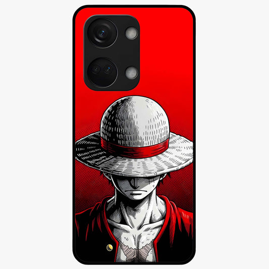 Scarlet Pirate Resolve Glass Case for 1+Nord 3 bold front view featuring pirate themed artwork in red hues