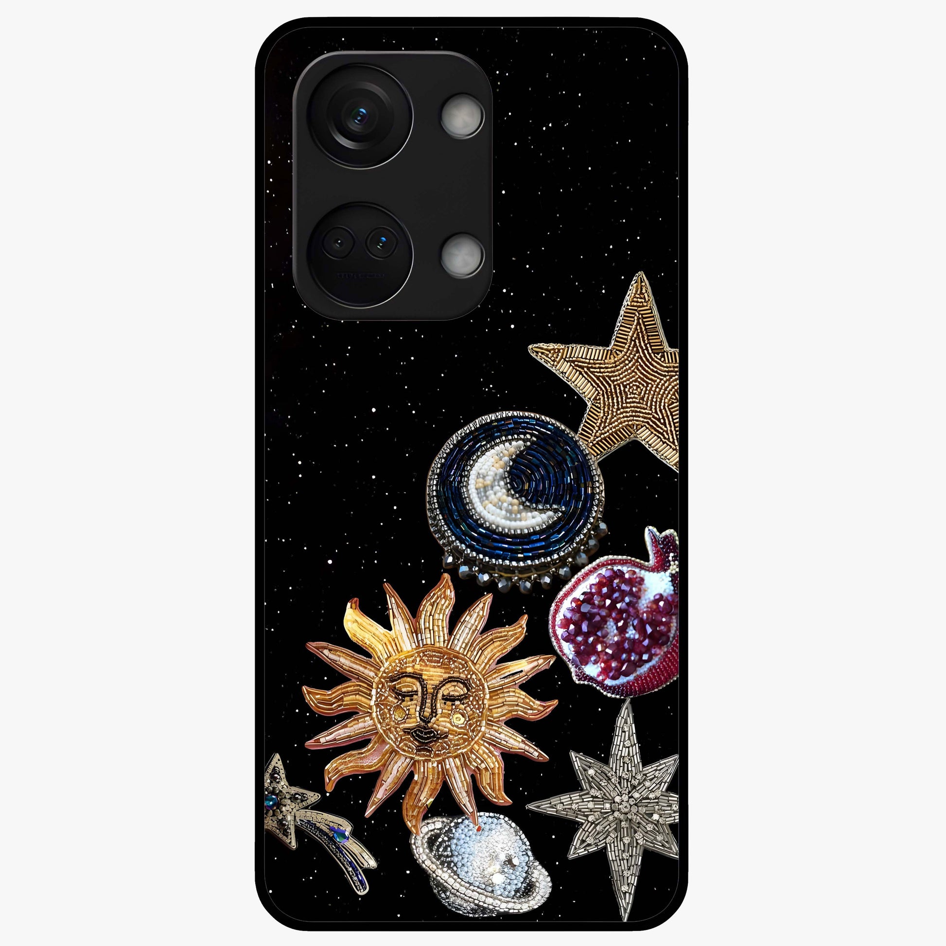 Scarlet Sky Flight Glass Case for 1+Nord 3 dramatic front view featuring bold sky inspired artwork in scarlet tones
