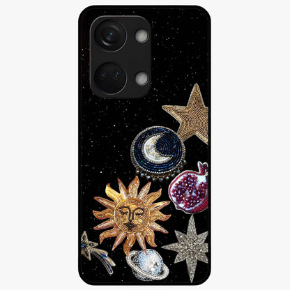 Scarlet Sky Flight Glass Case for 1+Nord 3 dramatic front view featuring bold sky inspired artwork in scarlet tones