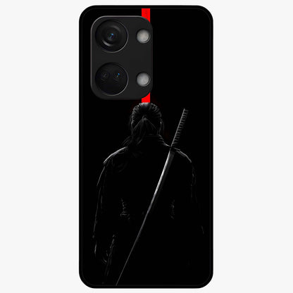 Silent Blade Resolve Glass Case for 1+Nord 3 bold front view featuring stealth warrior inspired artwork