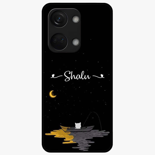 Silent Night Row Glass Case for 1+Nord 3 dramatic front view featuring night themed artistic artwork