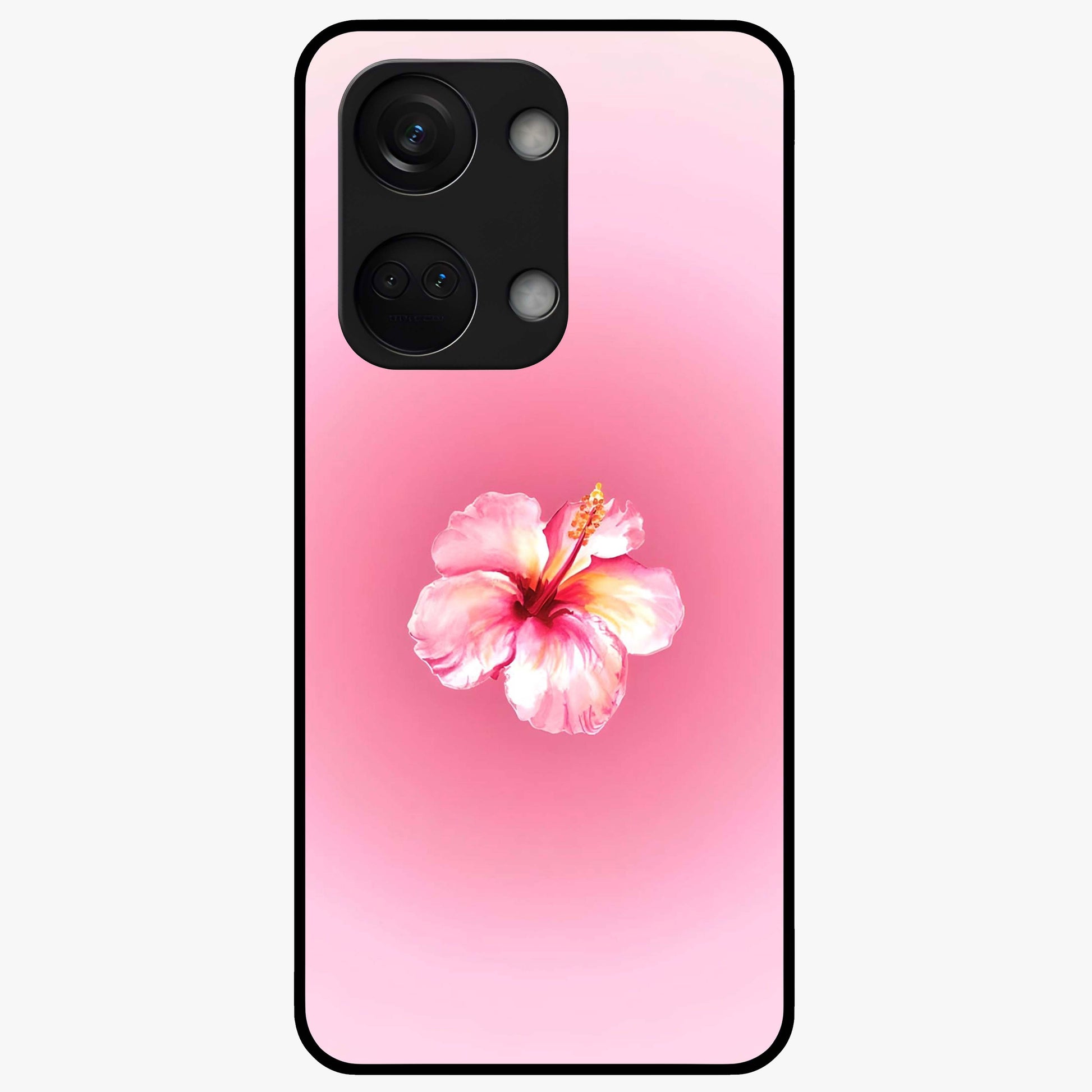 Soft Petal Serenity Glass Case for 1+Nord 3 elegant front view featuring gentle floral artwork in muted tones