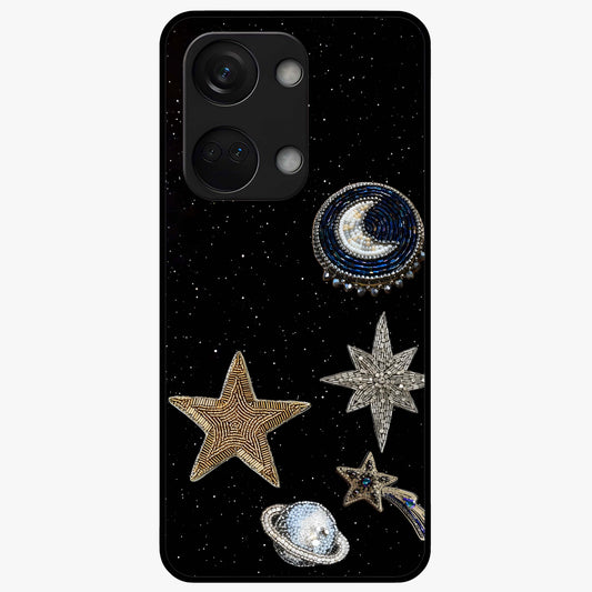 Starlit Cosmic Dreams Glass Case for 1+Nord 3 vibrant front view featuring galaxy inspired artistic artwork