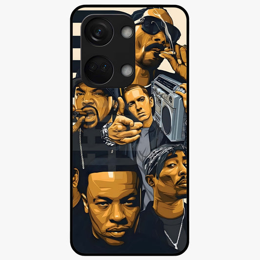 Urban Rap Legends Glass Case for 1+Nord 3 bold front view featuring street inspired music artwork