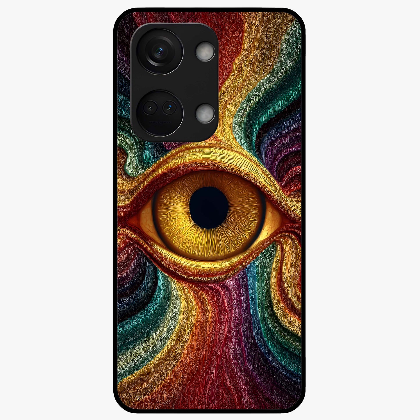 Visionary Flame Core Glass Case for 1+Nord 3 intense front view featuring fiery flame inspired artwork