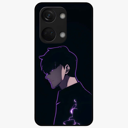 Void Lightning Phantom Glass Case for 1+Nord 3 electrifying front view featuring lightning inspired dark artwork